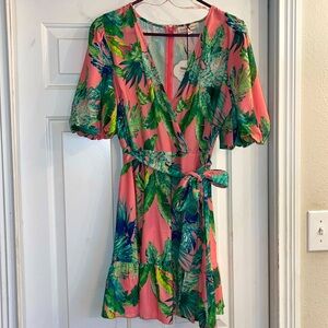 Floral dress with puff sleeves Large